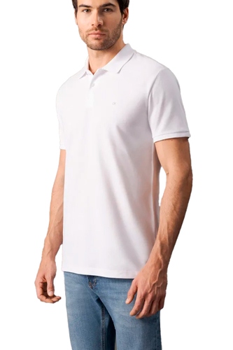 Polo Calvin Klein Slim Básica Masculina Branco