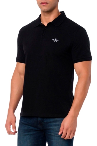 Polo Calvin Klein Jeans Regular Masculina Preto