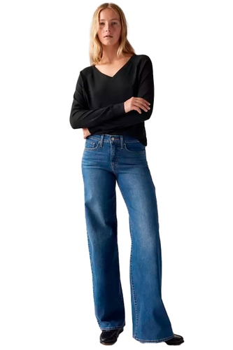 Calça Jeans Feminina 318 Shaping Wide Leg Jeans Blue Jeans 