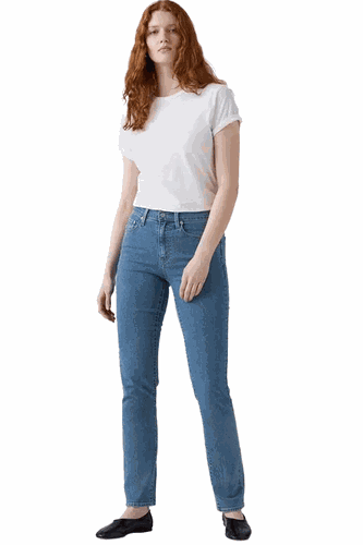 Calça Jeans Levi´s 724 Higt Rise Straight Feminina Jeans Azul Médio