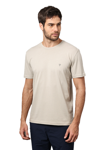 Camiseta Calvin Klein Jeans Omega Peito Masculina Caqui Claro