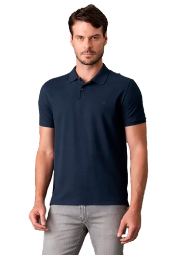 Polo Calvin Klein Básica Masculina Marinho