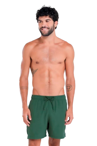 Short Mash Elastano Liso Masculino Verde Militar 