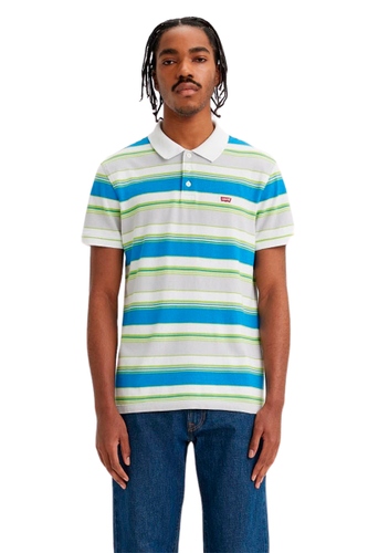 Polo Levi's Him Stripe Masculina Branco Com Listra Azul